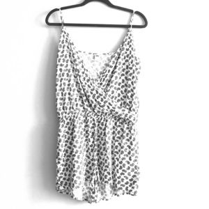 Blue and white spaghetti strap romper